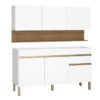 COCINA 150CM IXORA 6 PUERTAS 1 CAJÓN BLANCO SUPREMO/MADERADO NATURAL